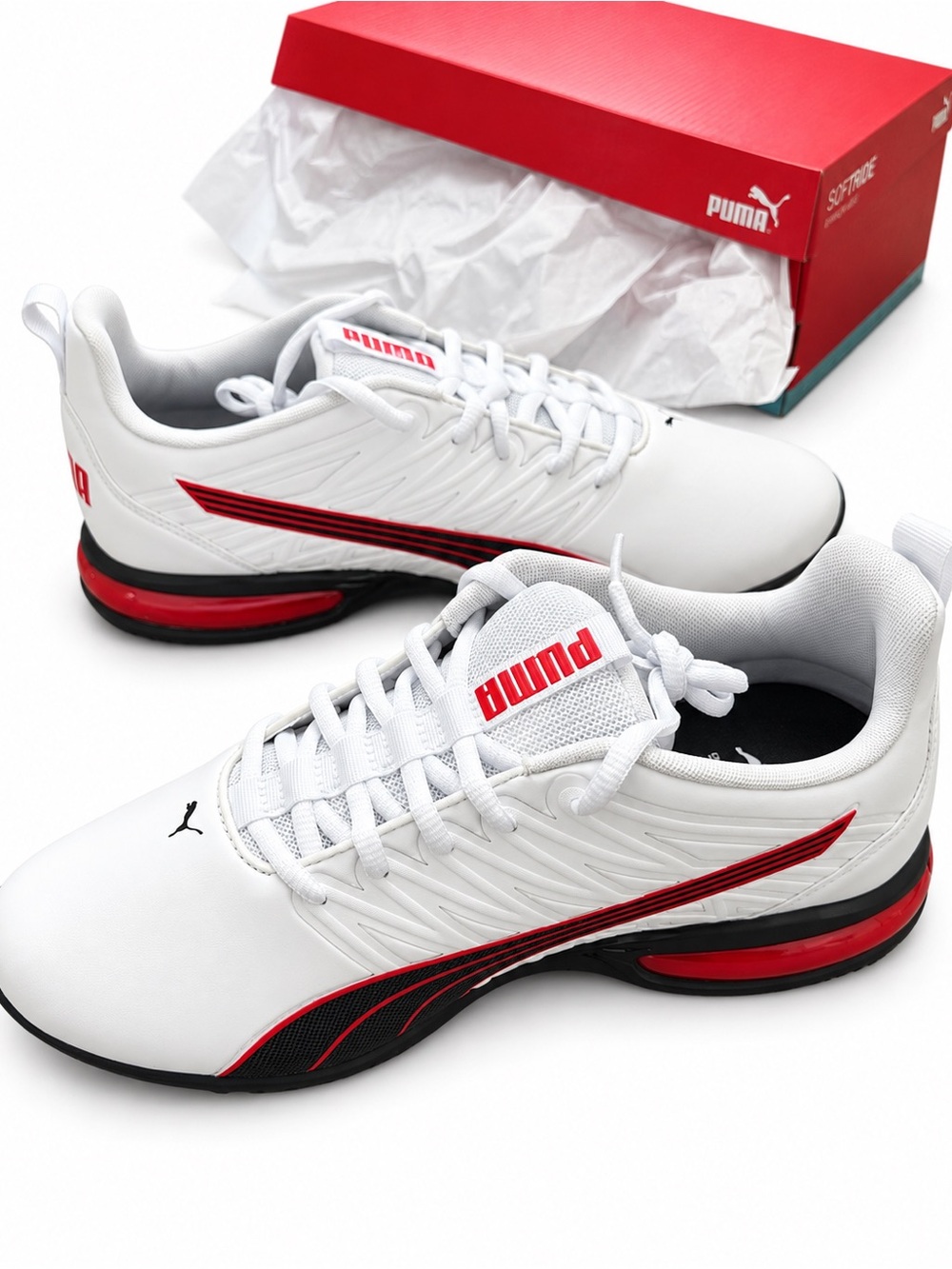 PUMA Voltaic Evo Fast SL Men’s Size 11 White Black Red Sneakers 310937-02